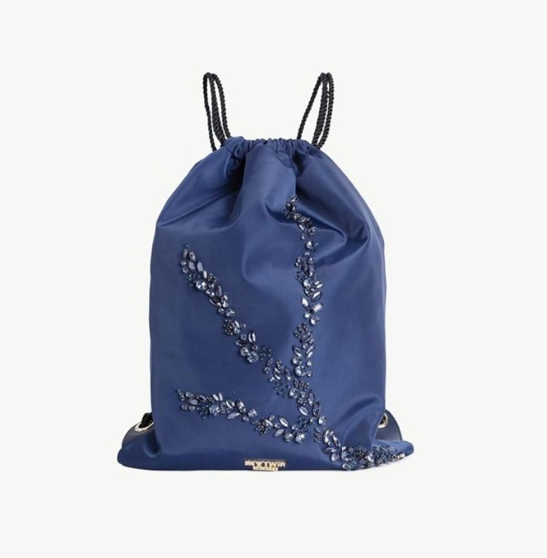 TWINSET Rhinestone backpack RS8TGD BLUE